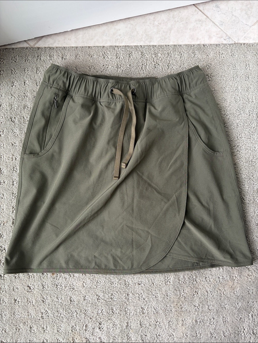 Patagonia Olive Green Active Mini Skort with Front Pockets